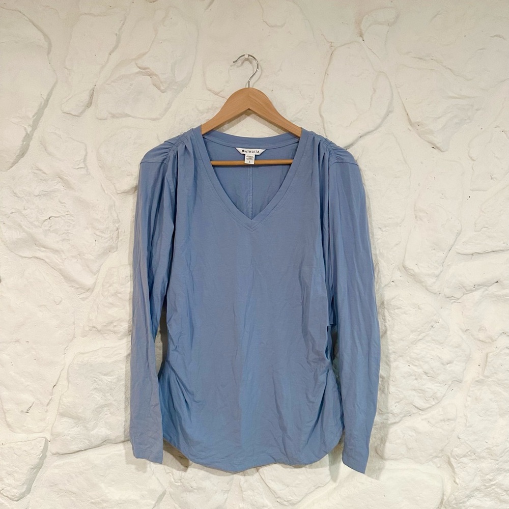 Athleta Blue Top Relaxed Ruched